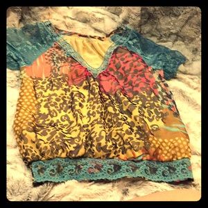 A blouse with lots of color